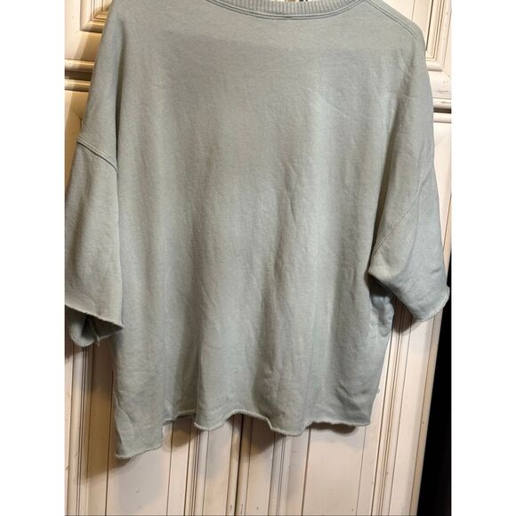 Sablyn Women's Crew Neck Oversized Short Sleeve Chandler Sweatshirt Green Large - Picture 2 of 8